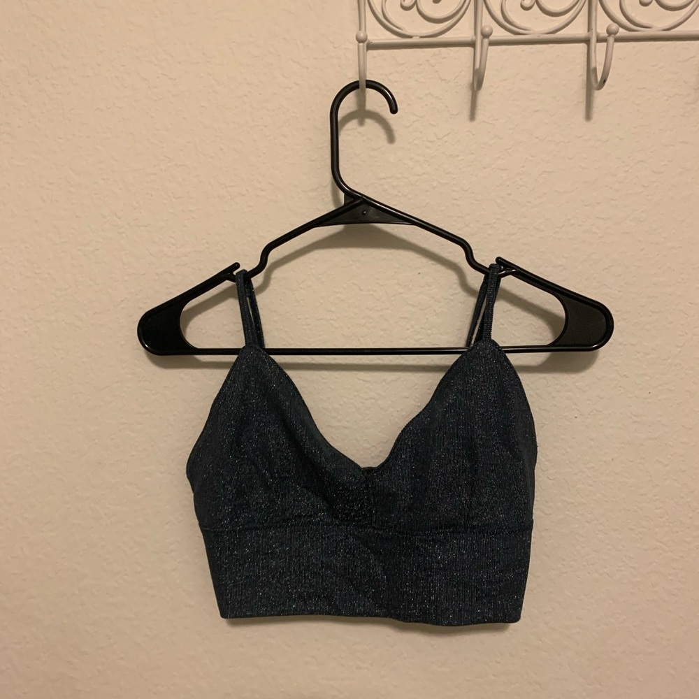 Sparkly blue crop top